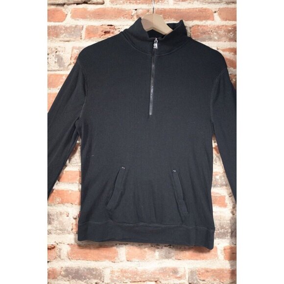 Lauren Ralph Lauren Active Ribbed Quarter-Zip Pullover - Black - Size L - Picture 3 of 16